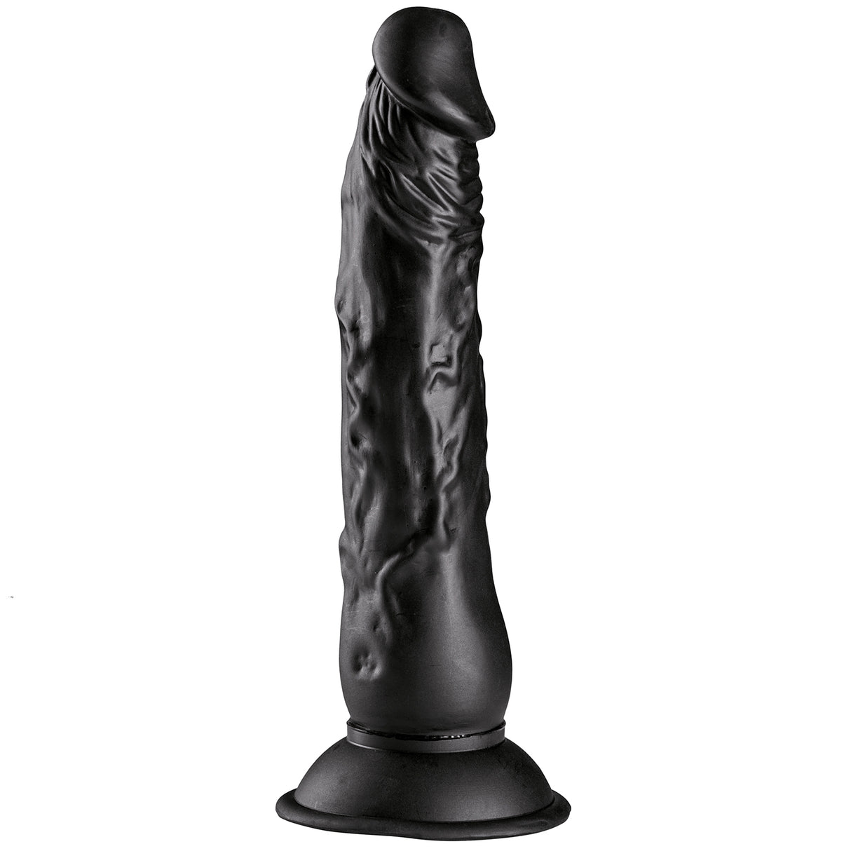 Willie City Sort Realistisk Sugekop Dildo 23 cm