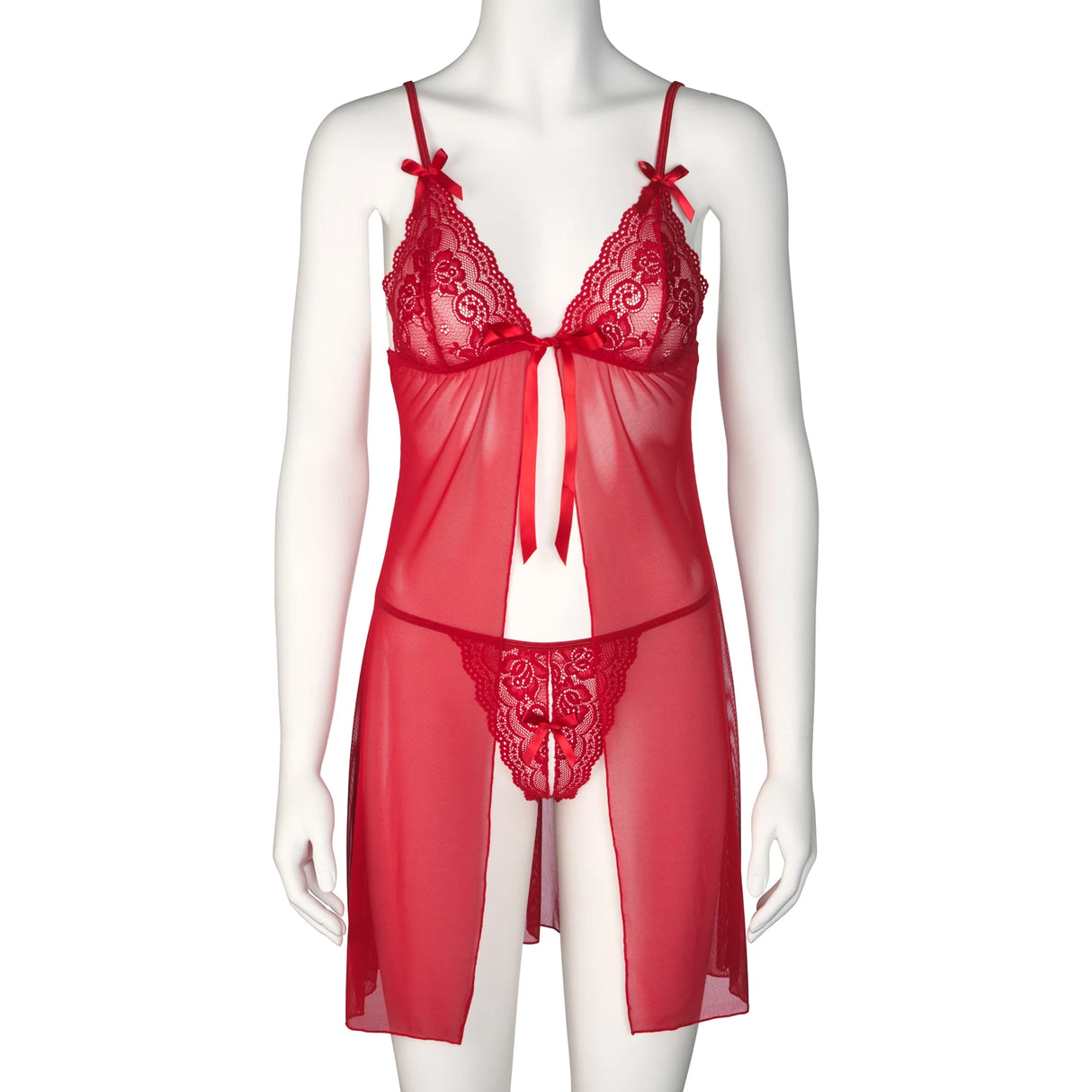 NORTIE Gro red lace babydoll set plus size