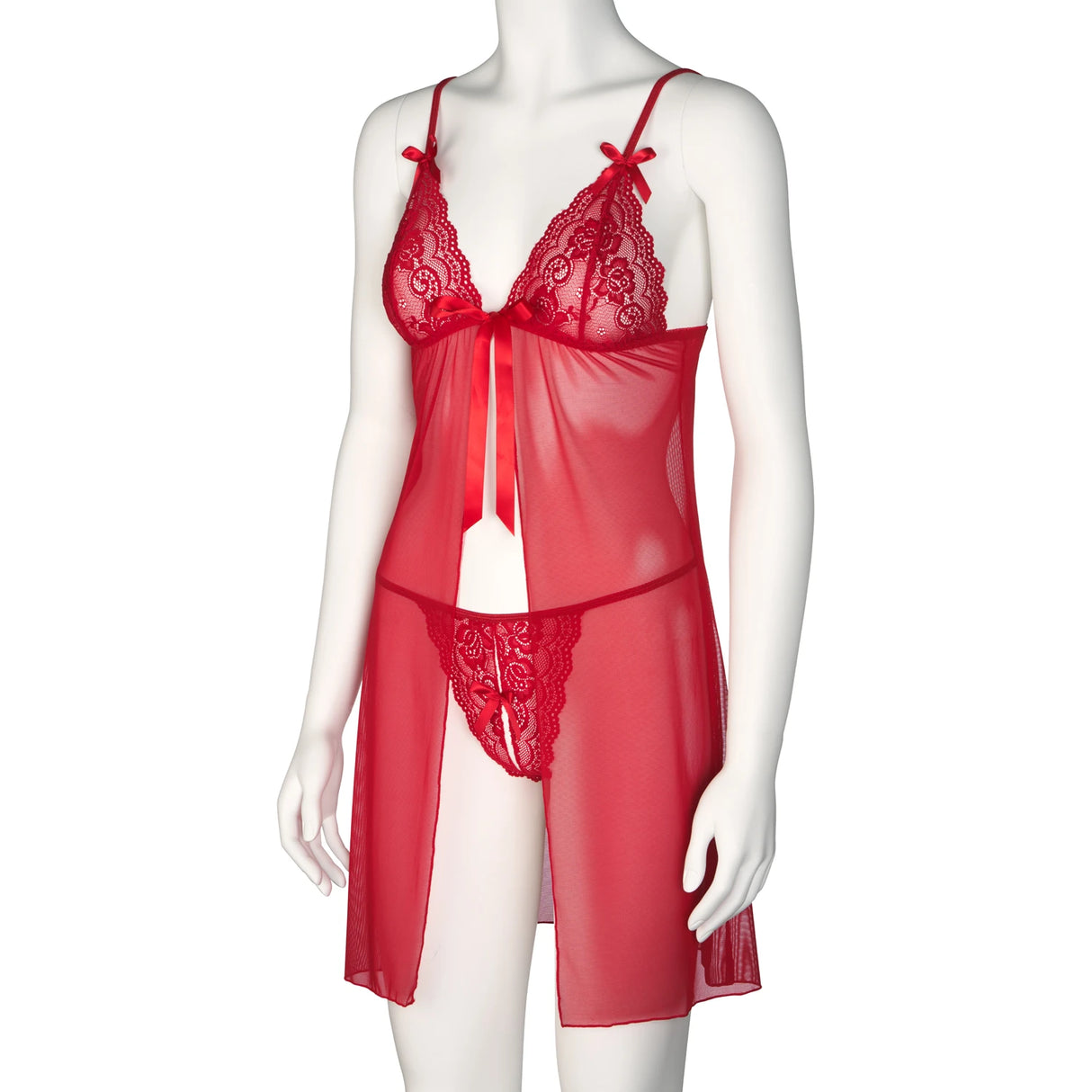 NORTIE Gro red lace babydoll set plus size