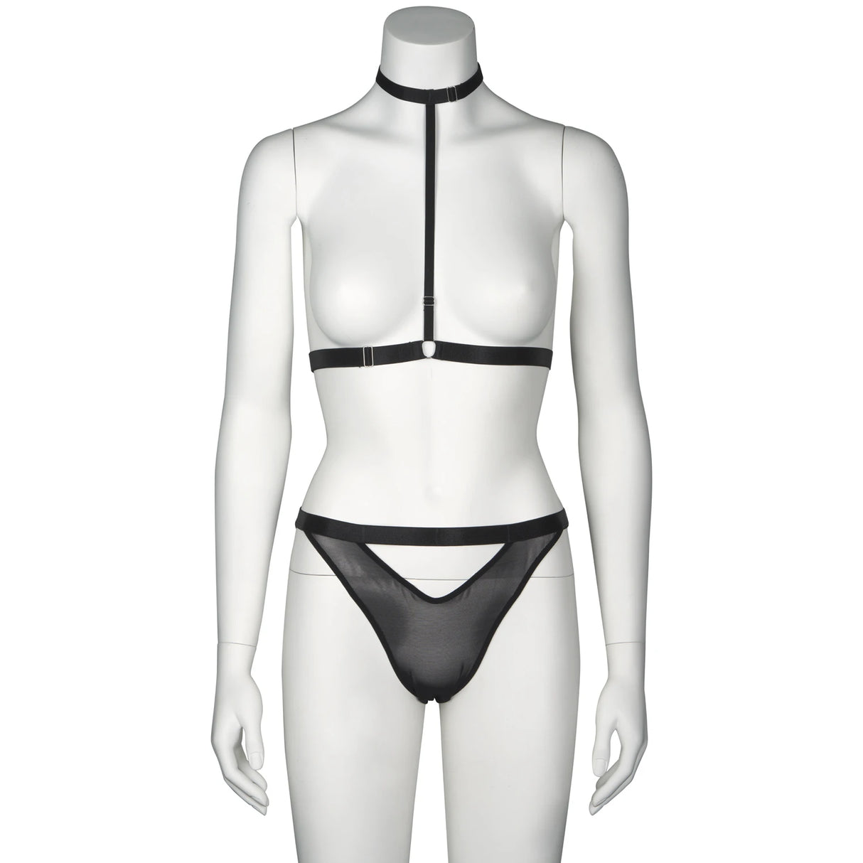 NORTIE Kinky Open Back Truse og Strap Harness Choker
