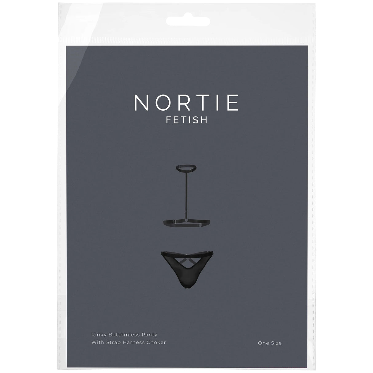 NORTIE Kinky Open Back Truse og Strap Harness Choker