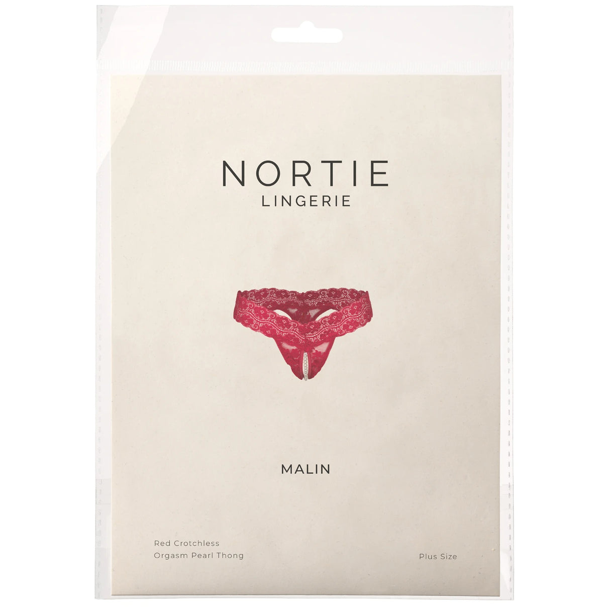 NORTIE Malin red crotchless thong L/XL