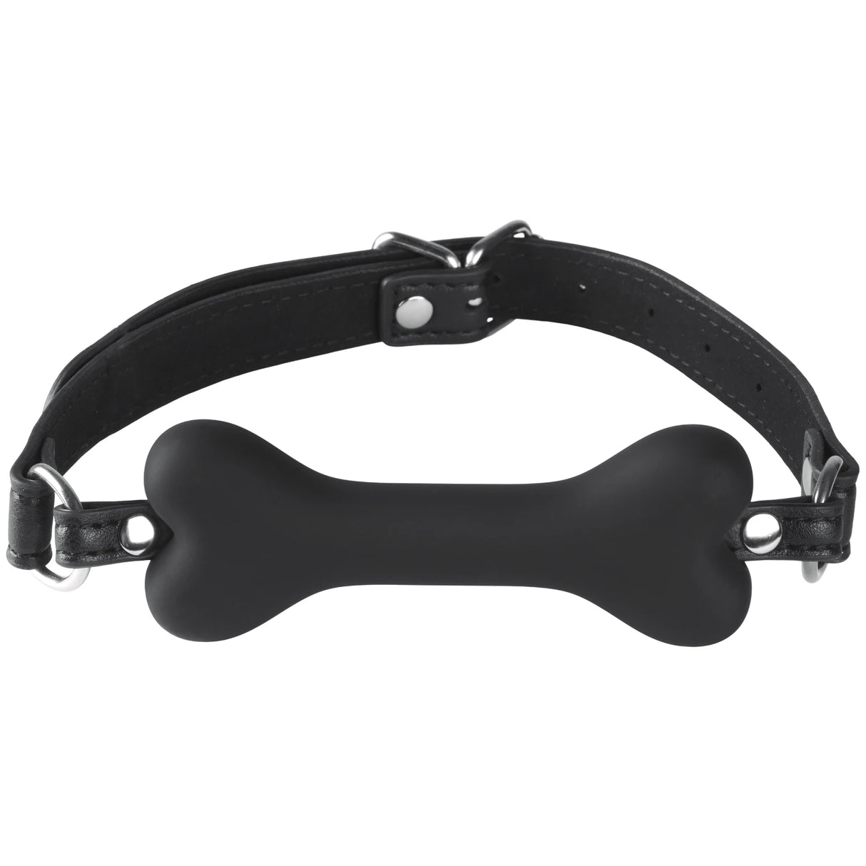 obaie Dog Bone Gag i Silikon og Kunstlær