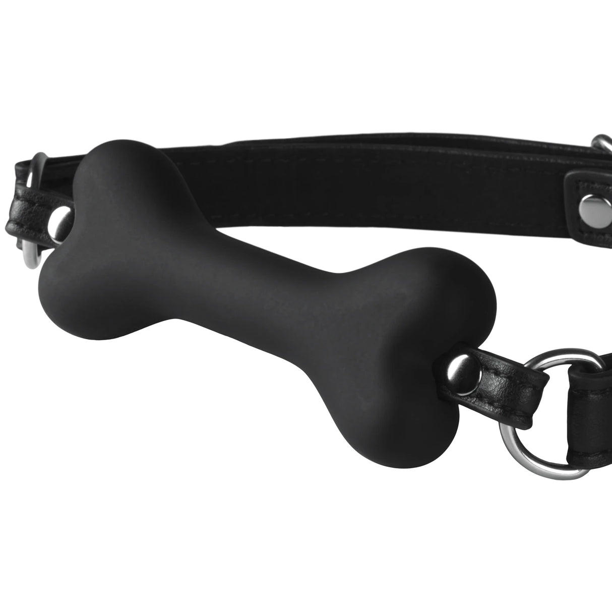 obaie Dog Bone Gag i Silikon og Kunstlær