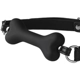 obaie Dog Bone Gag i Silikon og Kunstlær