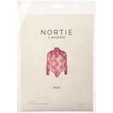 NORTIE Riga Bunnløs Bodystocking med Røde Blonder Plus Size