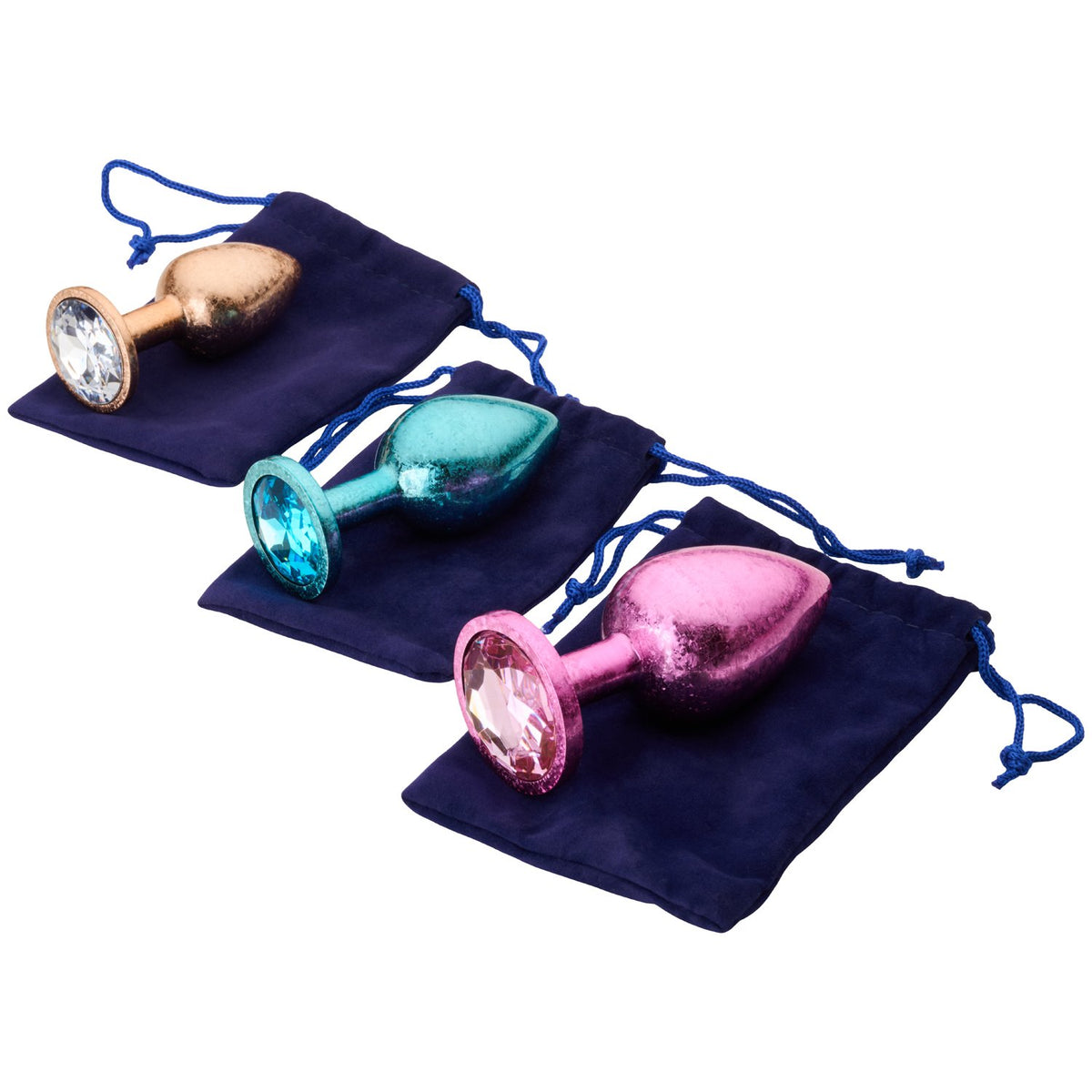 Baseks Metal Flake Jewel Butt Plug Set