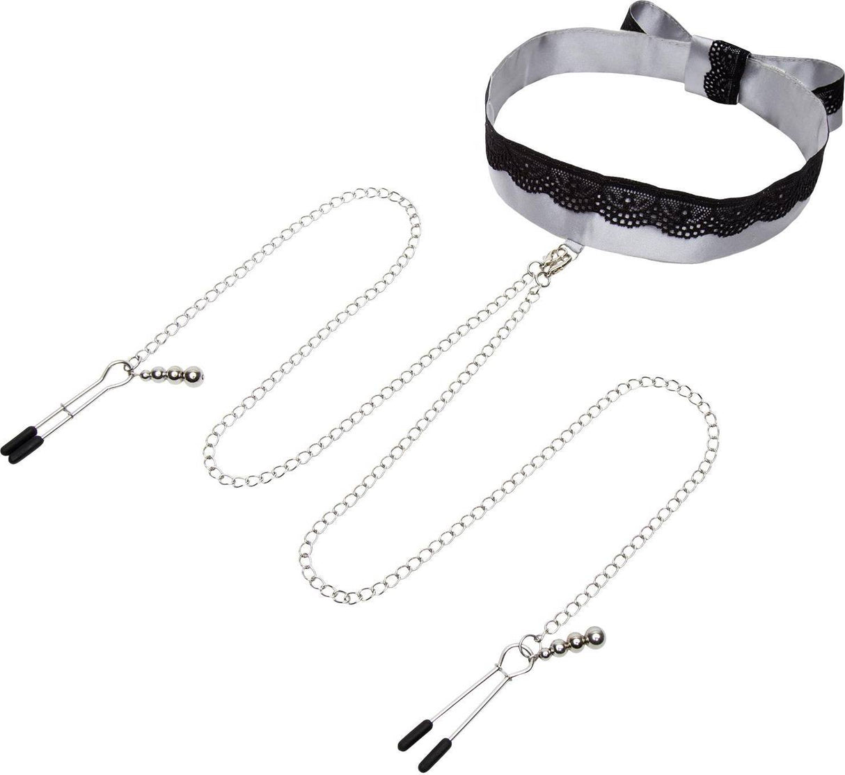 Satin Collar & Nipple Clamps